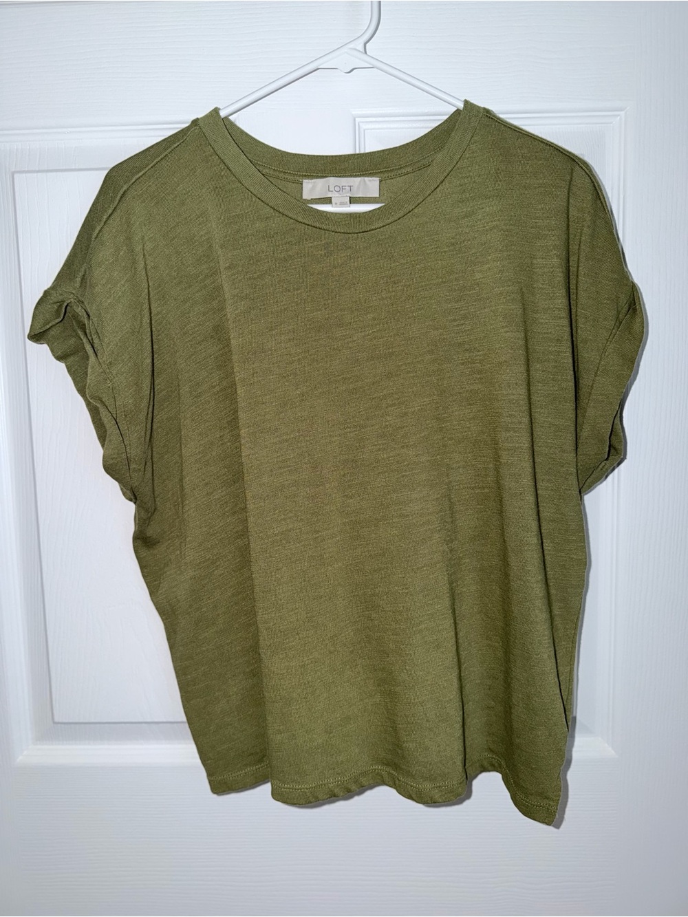LOFT Olive Short Sleeve Relaxed Tee